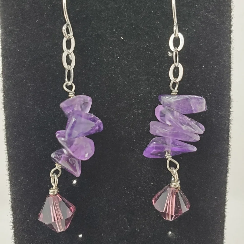Amethyst Chip Earrings